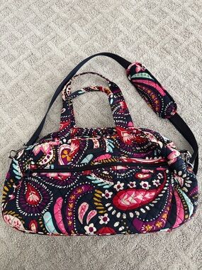 Vera Bradley Navy Multi Paisley Quilted Shoulder Bag